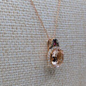 14K Gold Le Vian Morganite Pendant Necklace